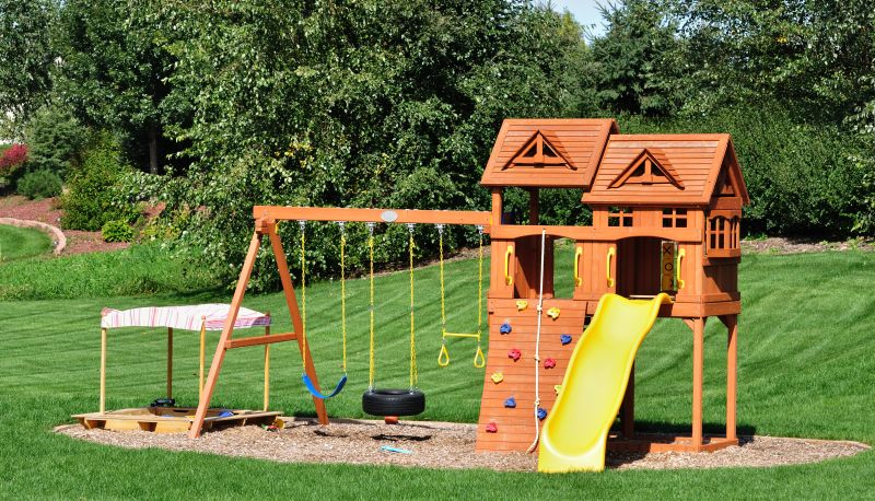 Wooden Playset Installation in Overland Park, KS